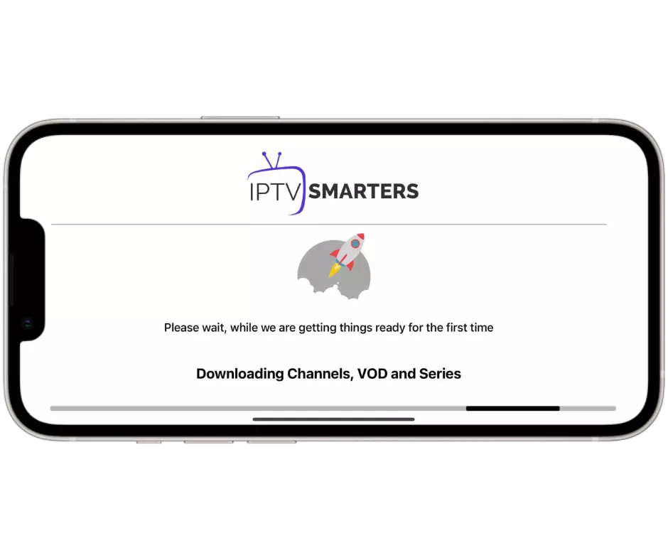 IPTV player loading channels and programme data on iPhone