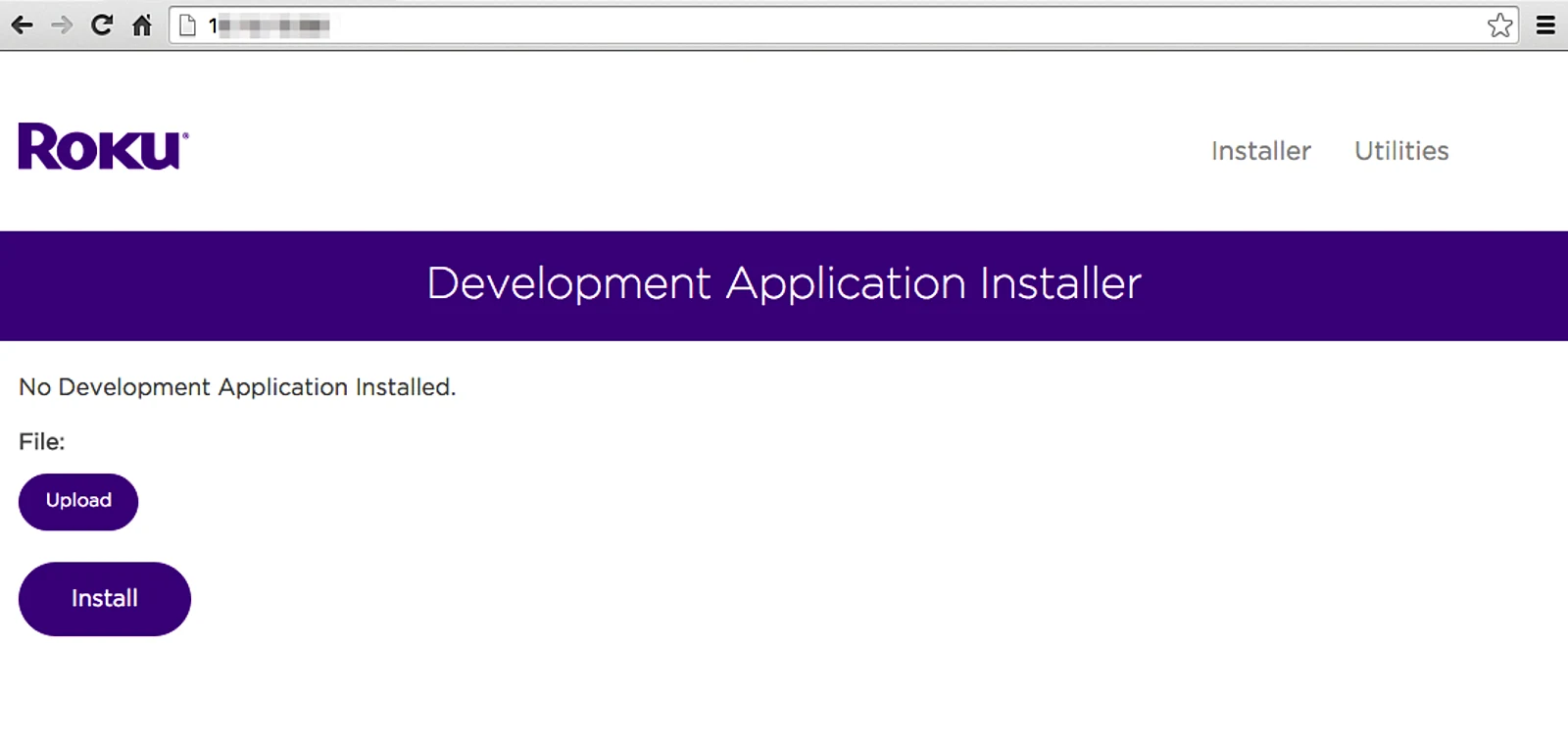 Roku Development Application Installer with package upload controls